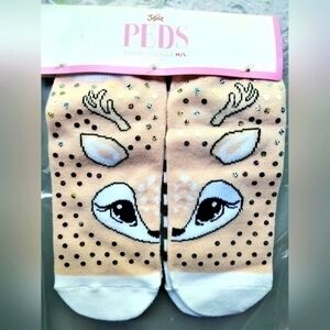 Kids Peachy Reindeer Justice PEDS Socks Set